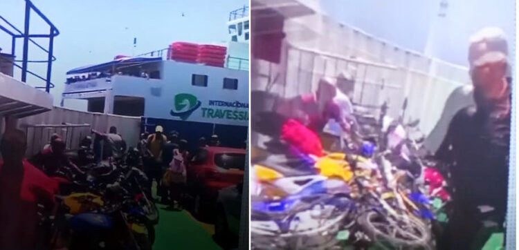 Os usuários já se preparavm para desembarcar quando viram que o ferry "Pinheiro" estava sem controle. Saíram correndo. Motos transportadas tombaram com o impacto da batida.